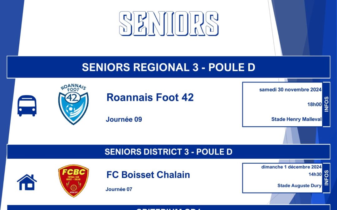 Agenda du Weekend Seniors